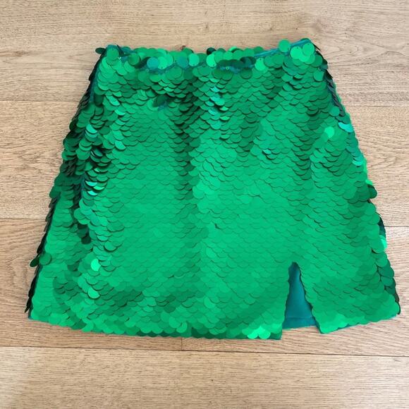 And Other Stories Sequin Mini Skirt in Green - Picture 1 of 7